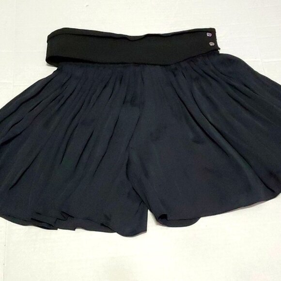Zara Woman Black Blogger Favorite High Waist Pleated Mini Culotte Shorts S - Picture 3 of 13